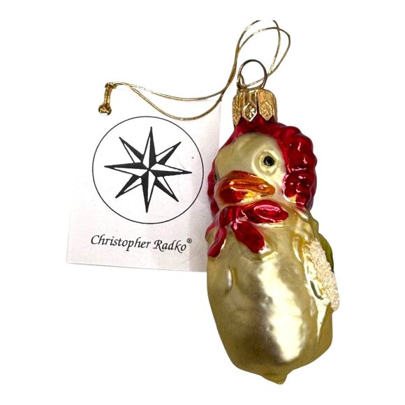 Christopher Radko Glass Chicken Little Baby Chick Farm Country Gift Ornament - Picture 1 of 6